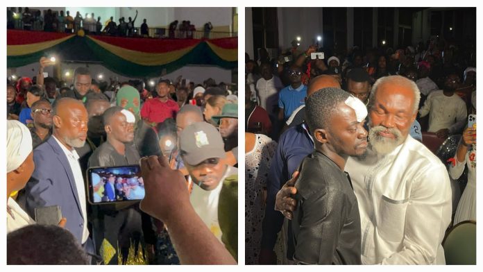 Lilwin and Stephen Adom Kyei-Duah during the premiere of A Country Called Ghana in Kumasi